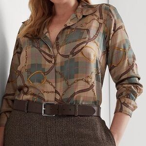 Lauren Ralph Lauren Plaid Belting-Print Twill Shirt